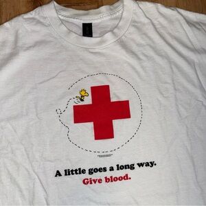 American Red Cross Snoopy And Woodstock Give Blood Shirt XL Thick Cotton Classic